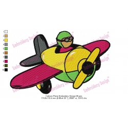 Cartoon Plane Embroidery Design 05